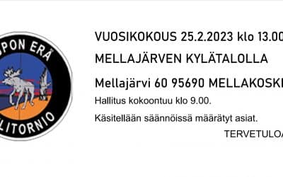 Jupon Erä ry:n Vuosikokous 25.2.2023